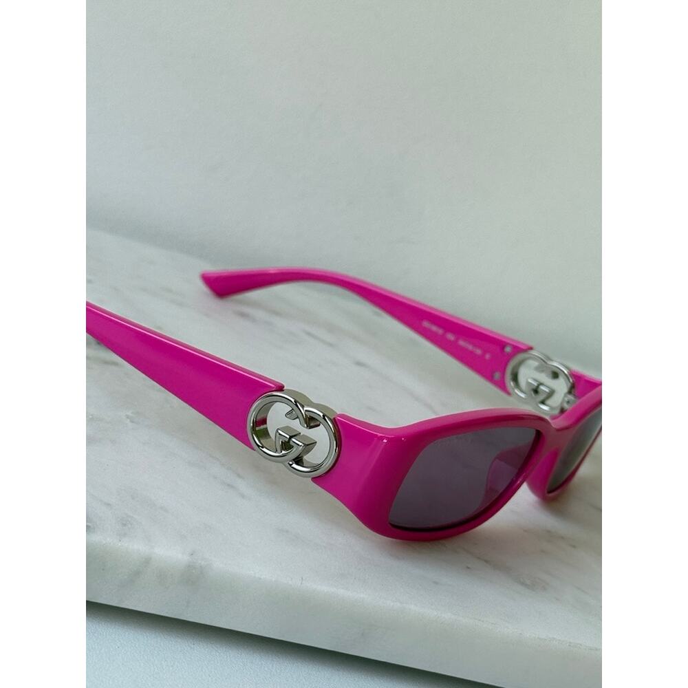 NEW Gucci GG1661S Pink Slim Logo Sunglasses - Picture 4 of 8